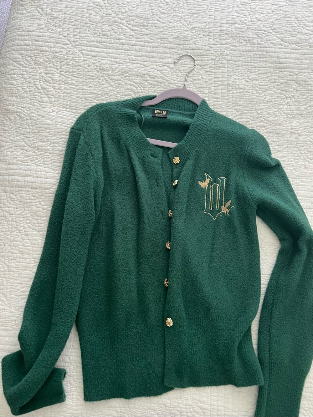 Wicked Emerald Crewneck Button-Front Cardigan